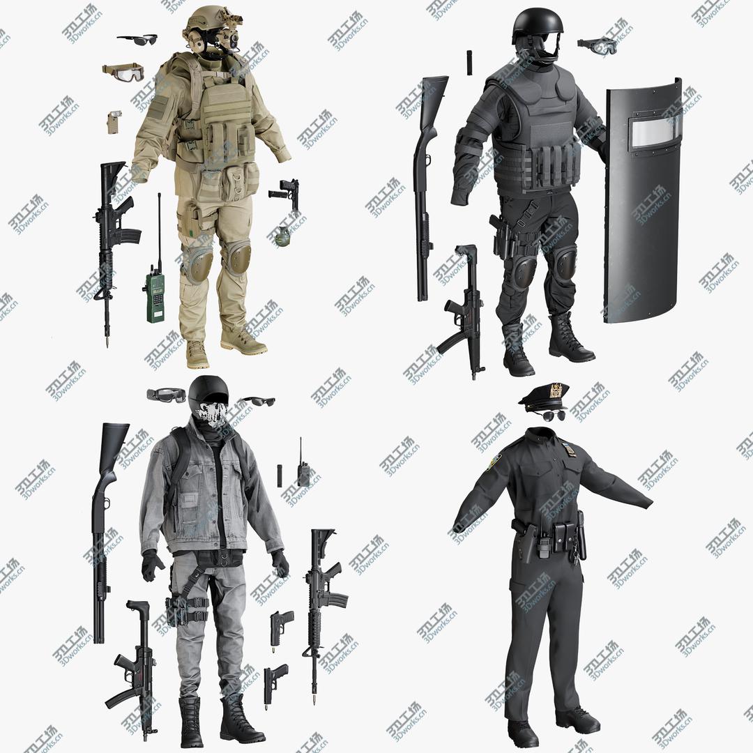 images/goods_img/20210113/3D Military SWAT Police Terrorist Uniform Collection model/1.jpg
